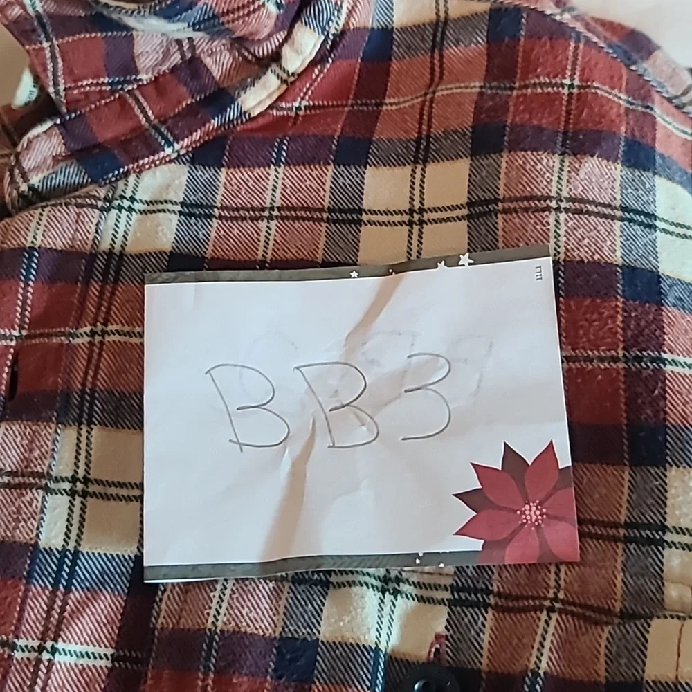 VINTAGE L.L. Bean Shacket Men's Navy Blue Plaid Fleece Line Button Jacket Size L - Picture 8 of 8